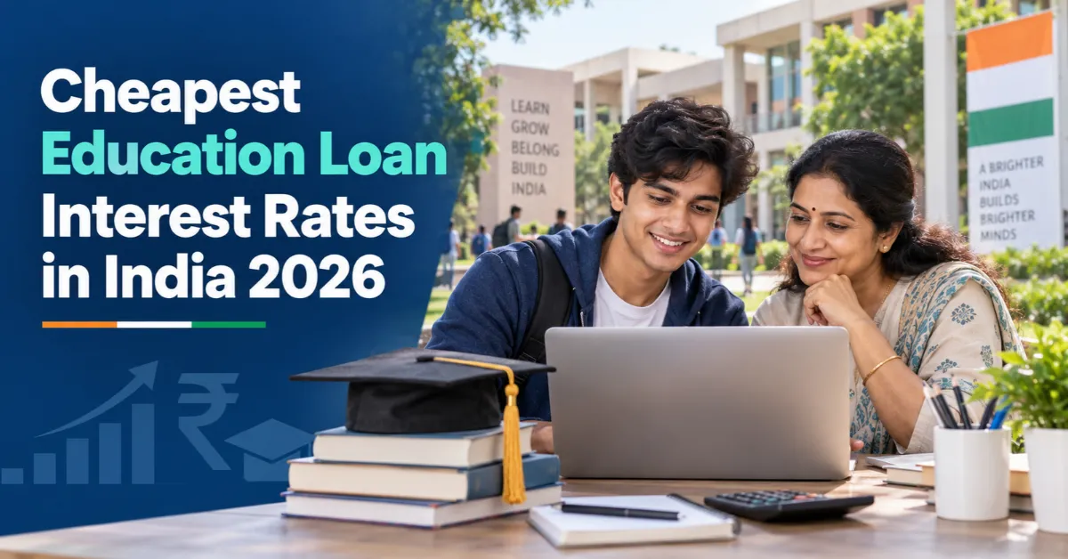 Cheapest education loan interest rates in India