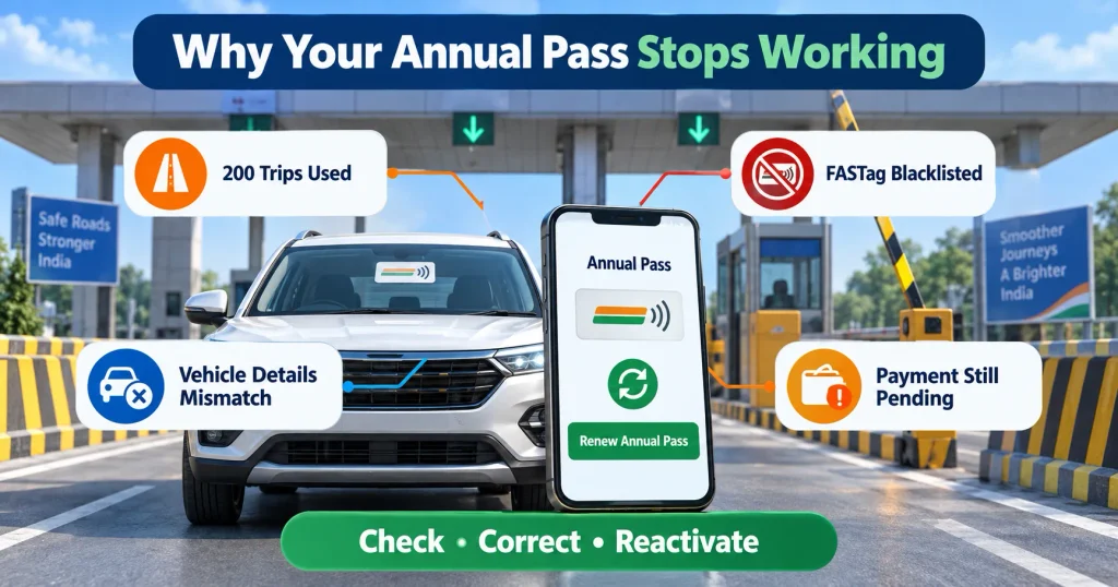 Common reasons why a FASTag Annual Pass stops working